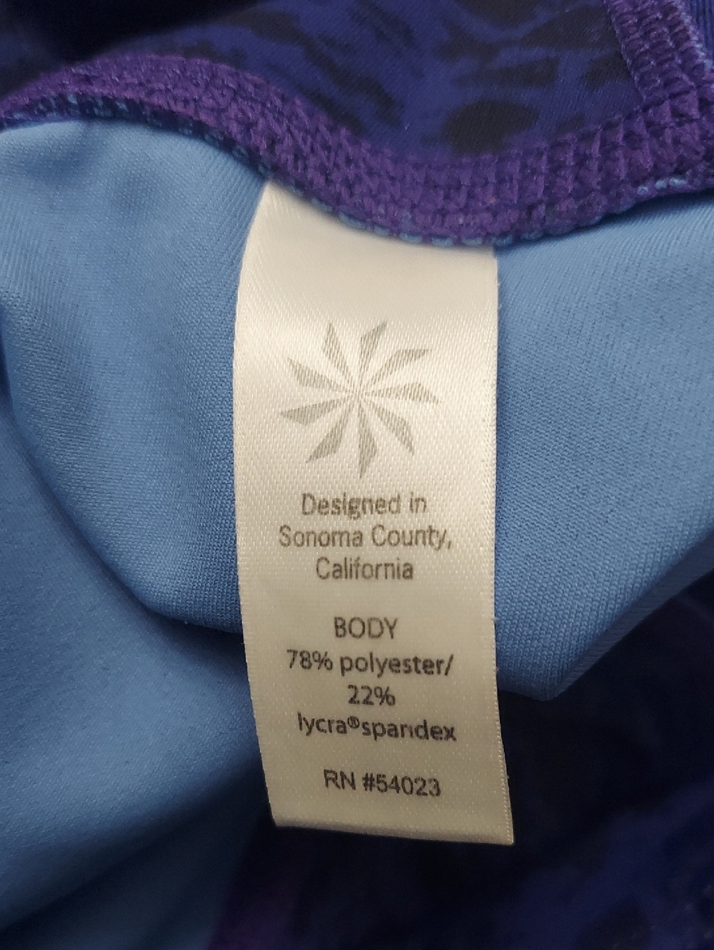 ATHLETA Asym Camo Purple 7/8 Yoga Leggings M Running Athletic - Picture 13 of 16